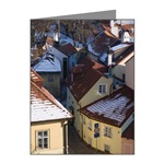 Prague Rooftops with Snow Note Cards
