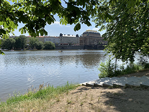The National Theatre and Smetana Embankment from Shooters Island