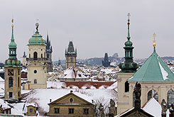Prague Spires and Snow