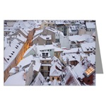 Rooftops with Snow Greeting Cards